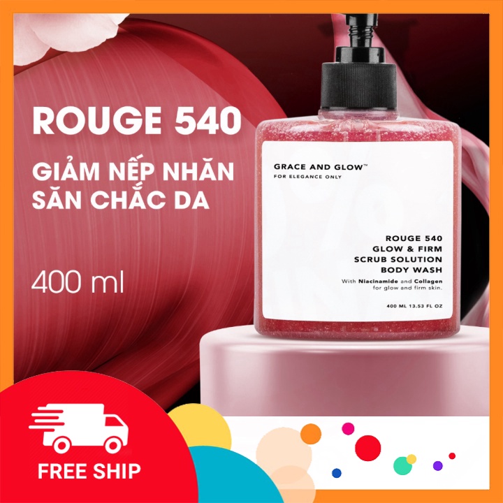 Sữa tắm scrub tẩy da chết Grace and Glow Rouge 540 Scrub Solution body wash