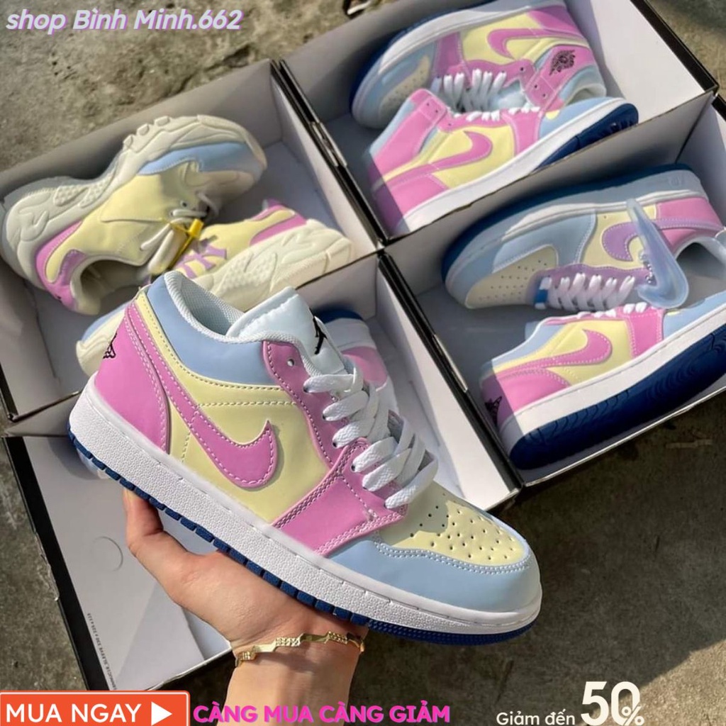 Giày thể thao Jordan đổi màu cổ cao cổ thấp, Giày sneaker JD đổi màu UV cực chất nam nữ mới nhất tặng kèm dây -vn7 : !