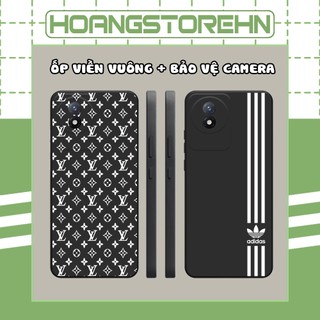 Ốp lưng Vivo Y02 / Y02A viền vuông đen in hình thương hiệu lớn