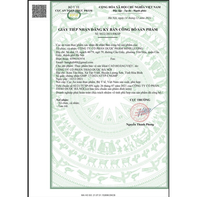 Cao Việt Hoàng Chính Hãng - Bảo Vệ Dạ Dày Việt