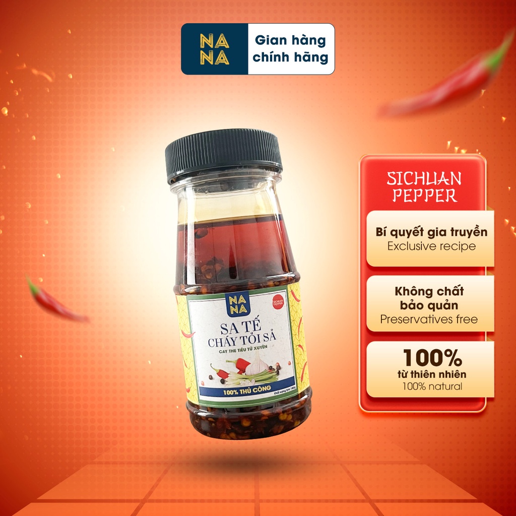 Sa tế cháy tỏi sả - cay the tiêu tứ xuyên Nanafoods 100gr -100% homemade