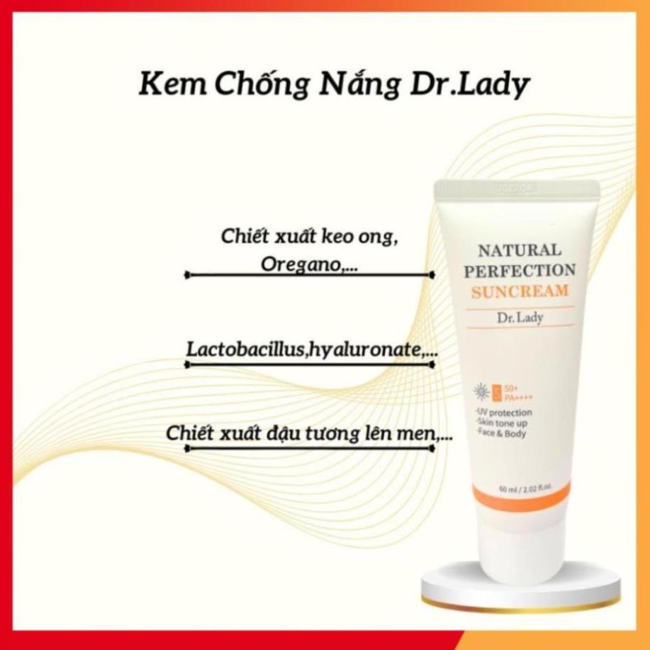 Kem chống nắng Dr.Lady Suncream 60ml nâng tone, kiềm dầu