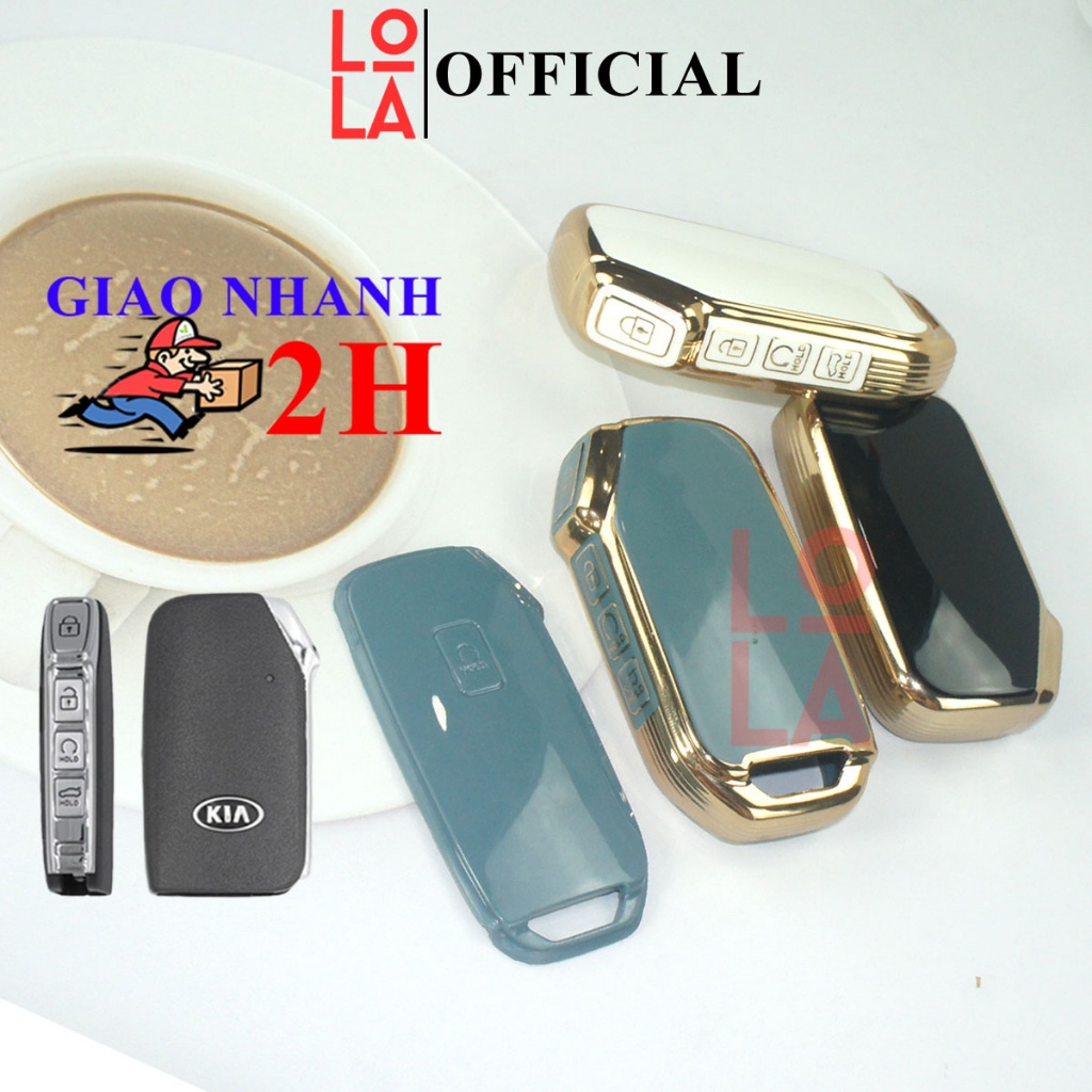 Ốp Chìa Khoá KIA Sorento,Sportage 2022, K5 2022, K3 2021,2022(4 nút) Luxury,Premium bọc smartkey Lola