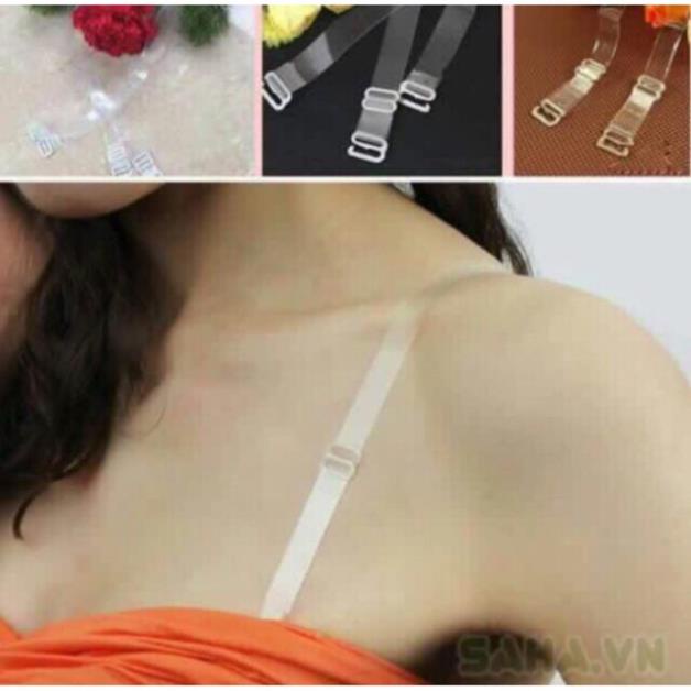1 đôi dây áo trong suốt sợi dẹt