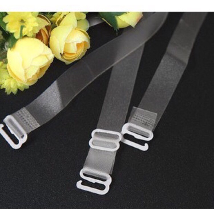 1 đôi dây áo trong suốt sợi dẹt