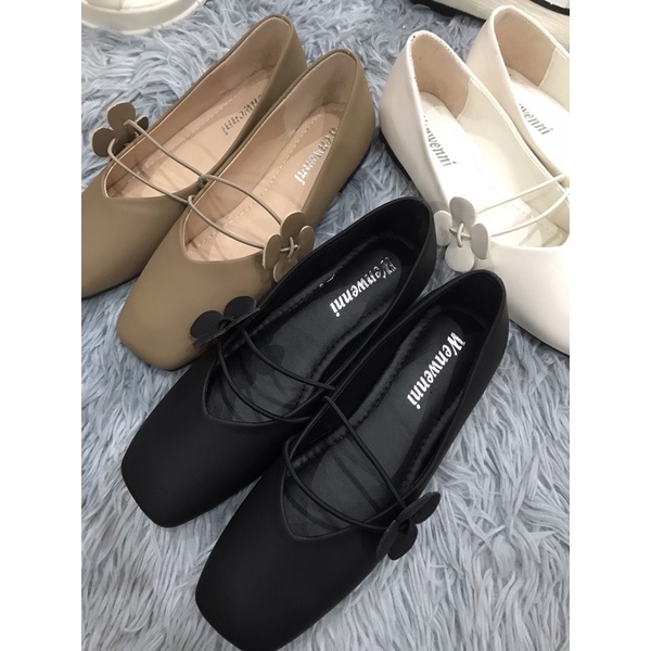 Giày nơ vải 5 đế bằng công sở hottrend 2023