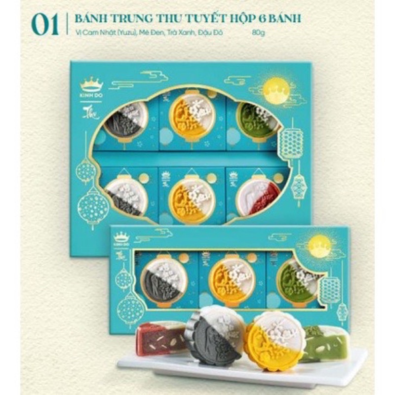 BÁNH TRUNG THU KINH ĐÔ - THU TUYẾT HỘP 3 BÁNH - 6 BÁNH