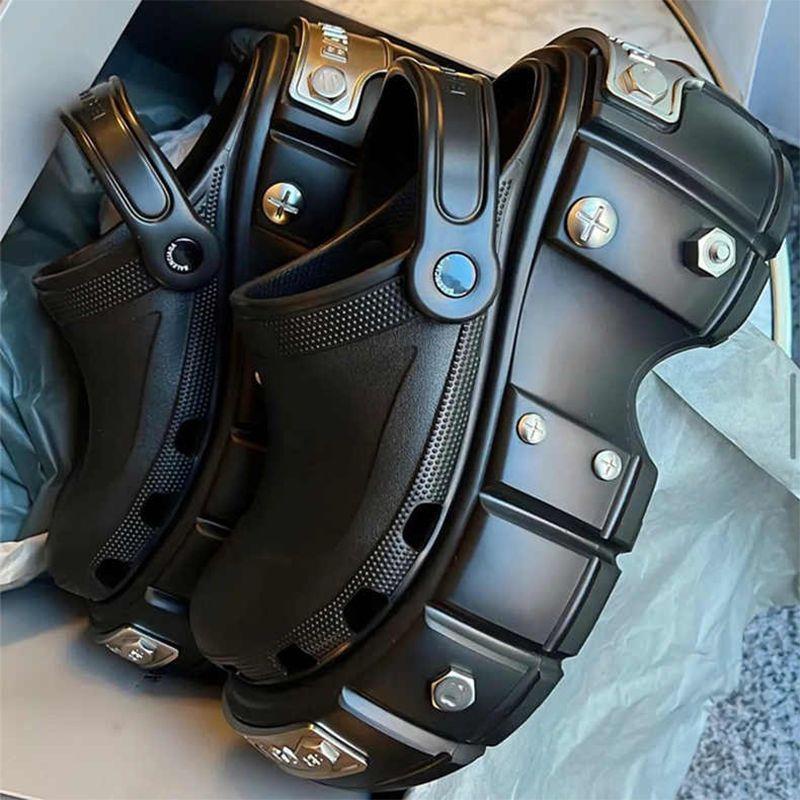 Dép Sandal Đế Dày Tăng Chiều Cao Đính Đinh Tán Phong Cách Paris Thời Trang Mới 2023 Dành Cho Nam Nữ