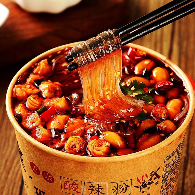 Miến cay Trùng Khánh NẮP ĐỎ hũ siêu to kèm đủ 8 gói vị thơm ngon hũ lớn 260g