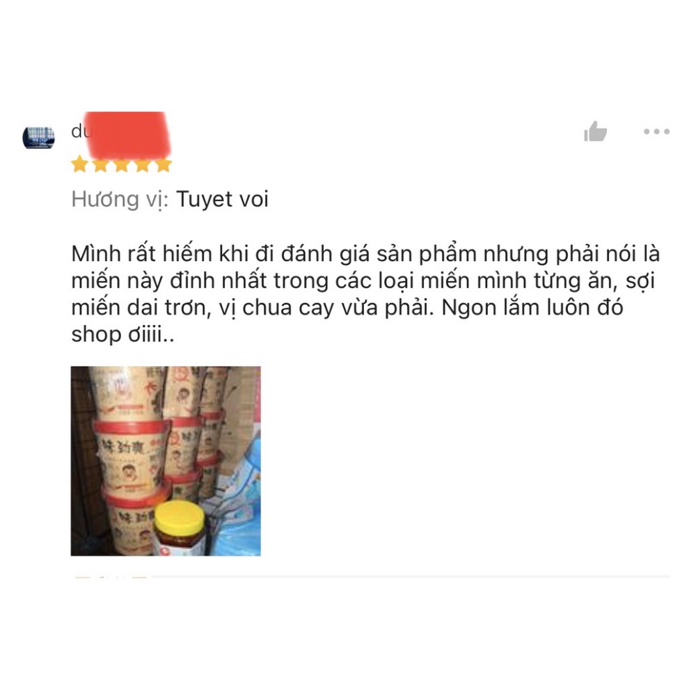 Miến cay Trùng Khánh NẮP ĐỎ hũ siêu to kèm đủ 8 gói vị thơm ngon hũ lớn 260g