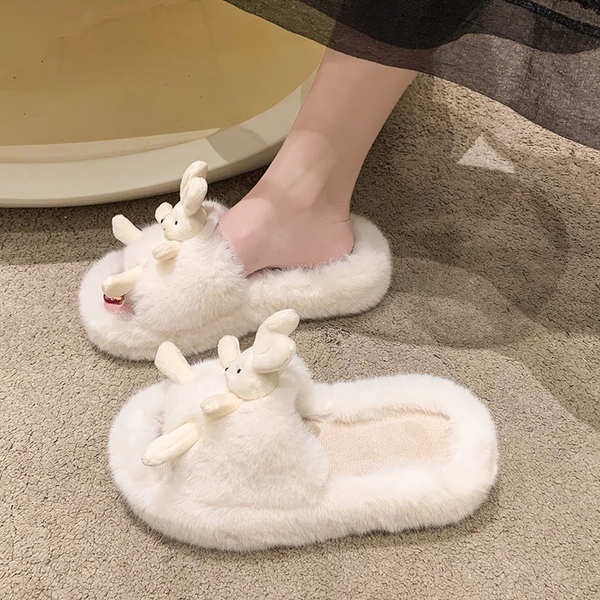 Dép Lông Xù Đế Dày Họa Tiết Hoạt Hình Đáng Yêu Kiểu Hàn Quốc 2023