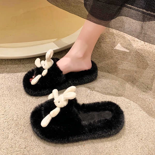 Dép Lông Xù Đế Dày Họa Tiết Hoạt Hình Đáng Yêu Kiểu Hàn Quốc 2023