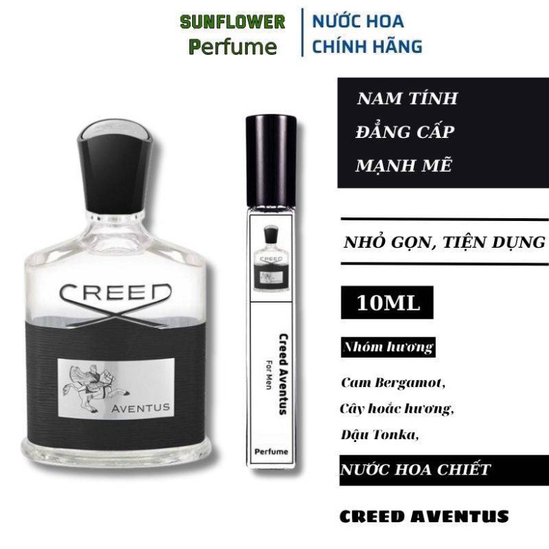 Nước hoa nam Creed Aventus chiết 10ml chính hãng thơm lâu – Dầu thơm nam lưu hương lâu quyến rũ đẳng cấp . .