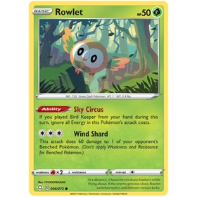 Thẻ Bài Pokemon - Rowlet [C] [006/072] [Shining Fates]