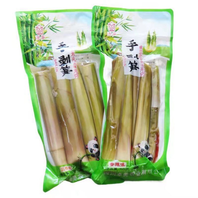 Măng muối chua cay Măng muối chua cay loại nguyên vỏ gói 200g, 400g, 500g