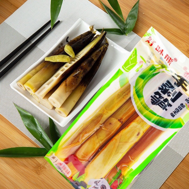 Măng muối chua cay Măng muối chua cay loại nguyên vỏ gói 200g, 400g, 500g