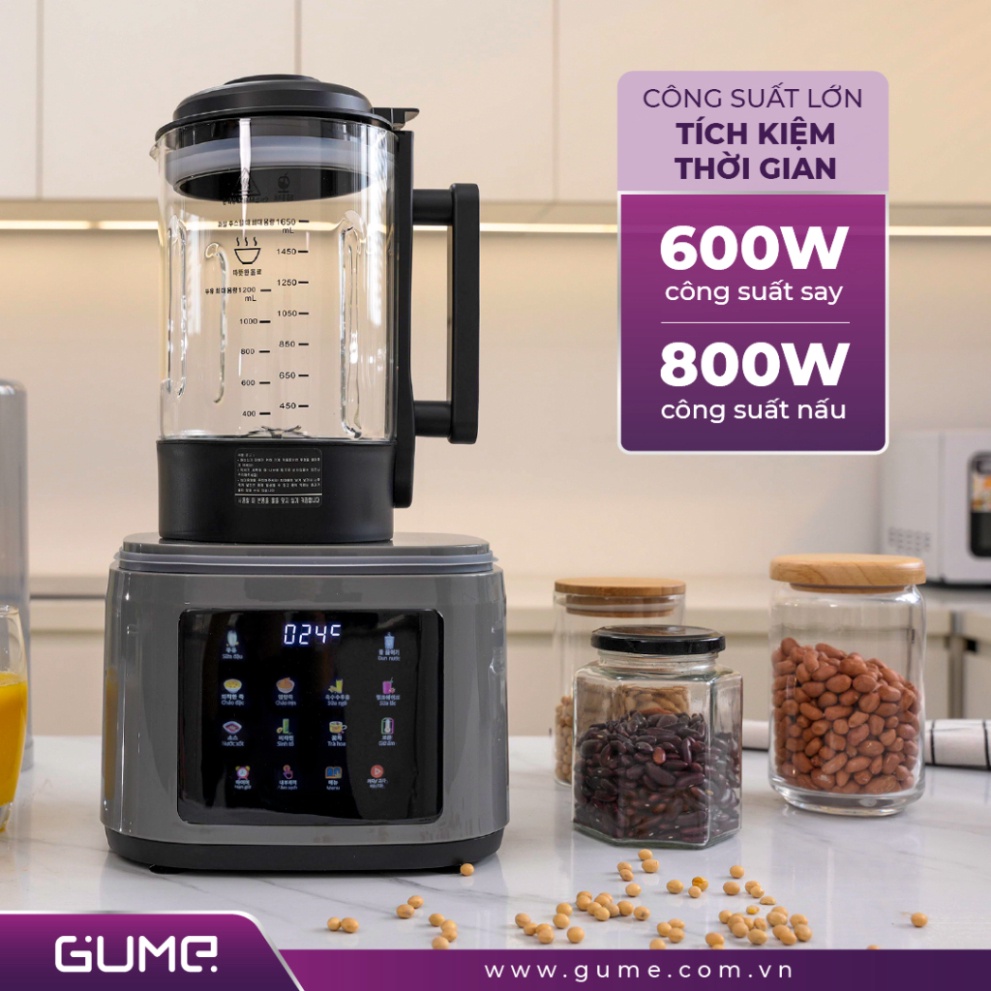 Máy làm sữa hạt đa năng 1.65L GUME, Nhập Khẩu Hàn Quốc, Bảo Hành 24 Tháng