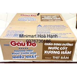 Thùng 30 gói Cháo Gấu đỏ dinh dưỡng thịt bằm nước cốt xương hầm date 2024