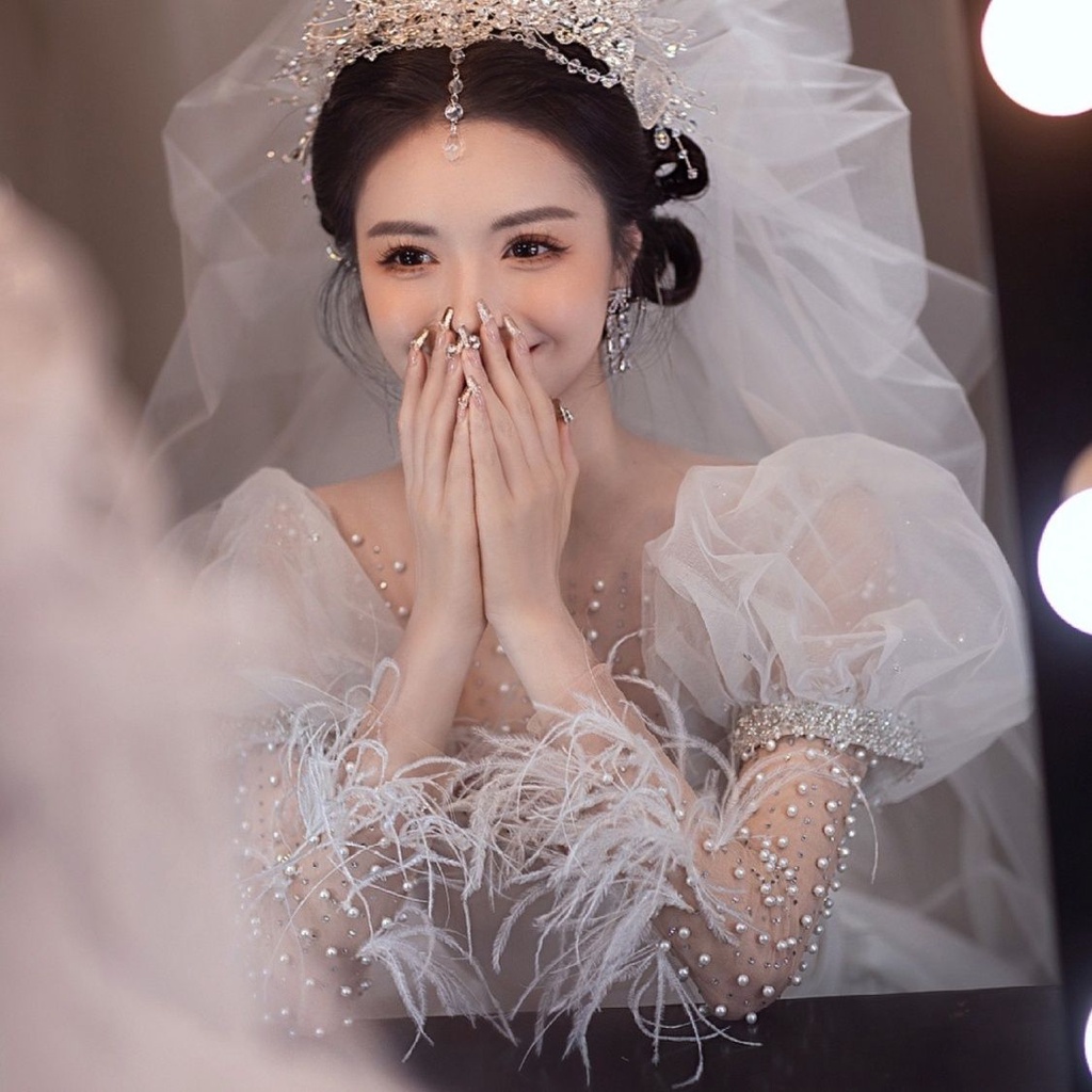 Cài Tóc Hình Vương Miện Đính Đá Sang Trọng Cho Cô Dâu