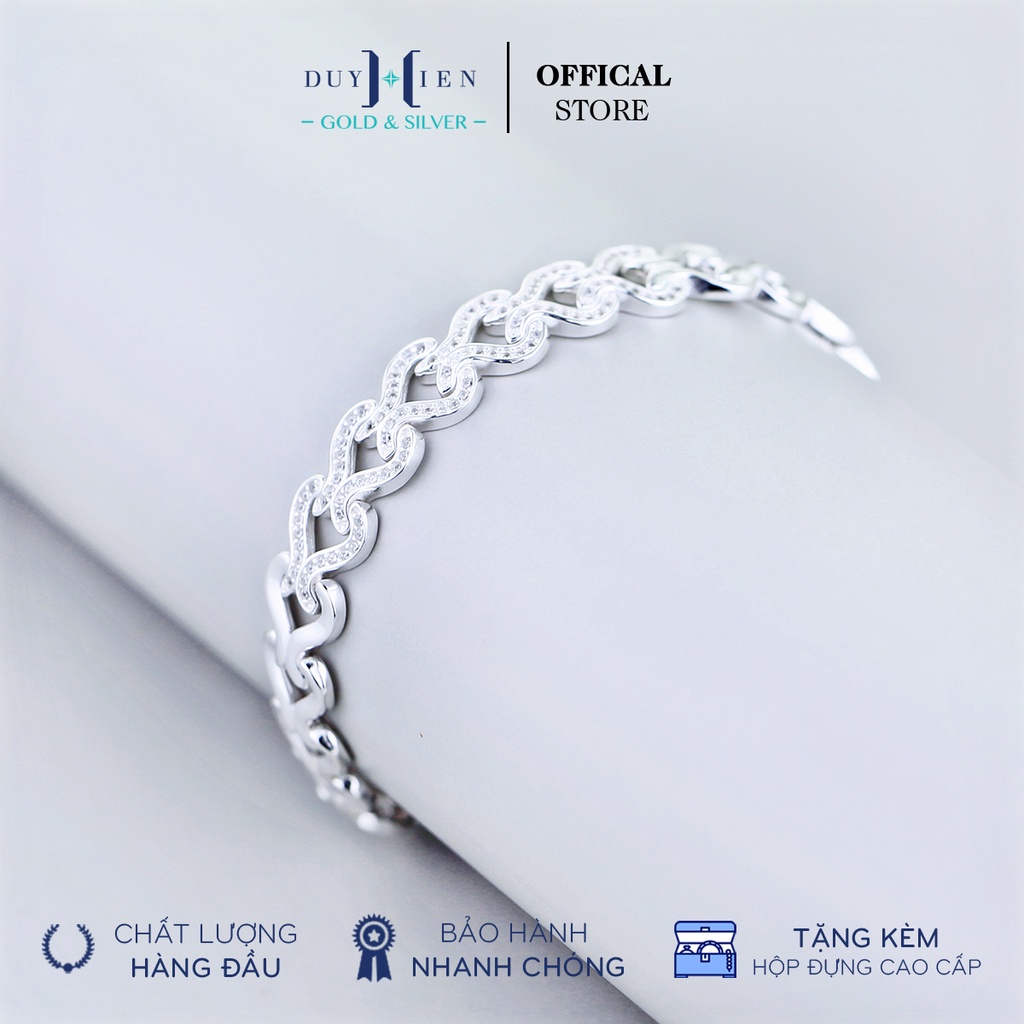 Lắc Tay Bạc Nữ Nguyên Chất Duy Hiển S990 Hình Trái Tim Bản To Dày Dặn Chắc Chắn