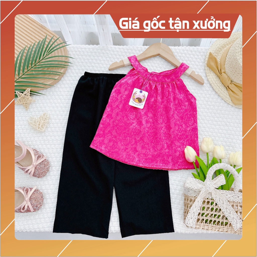 Bộ yếm đào gấm thời thượng phong thái truyền thống lâu đời cho bé gái- HOÀNG NAM KIDS