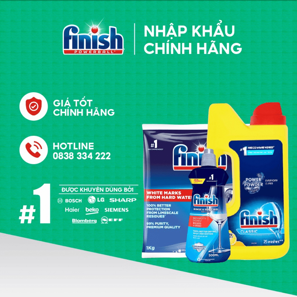SALE  Bột rửa chén bát hương chanh Finish 2,5kg Nhập Khẩu Chính hãng