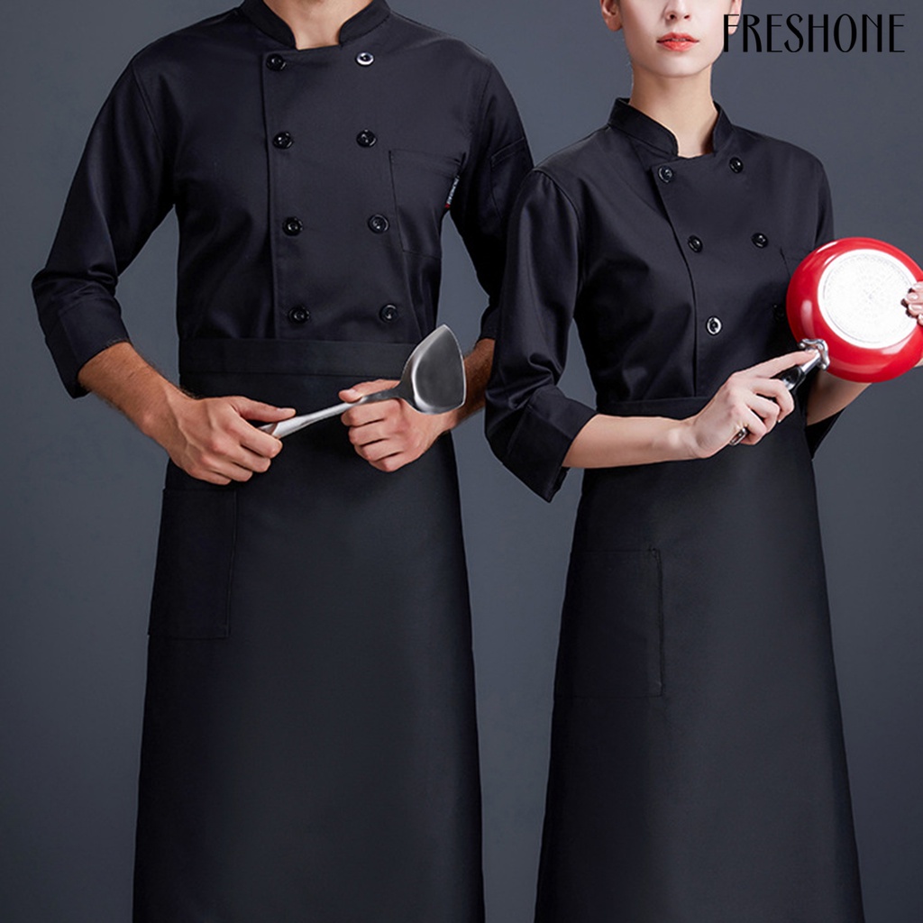Cổ đứng dài tay áo đồng phục đầu bếp phụ nữ nam giới bakery áo sơ mi đầu bếp thoáng khí quần áo làm việc