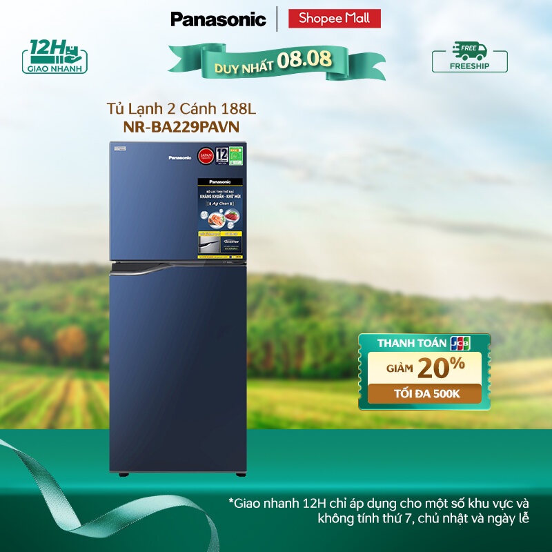 Tủ Lạnh Panasonic 188 Lít NR-BA229PAVN - Kháng khuẩn tinh thể bạc Ag+