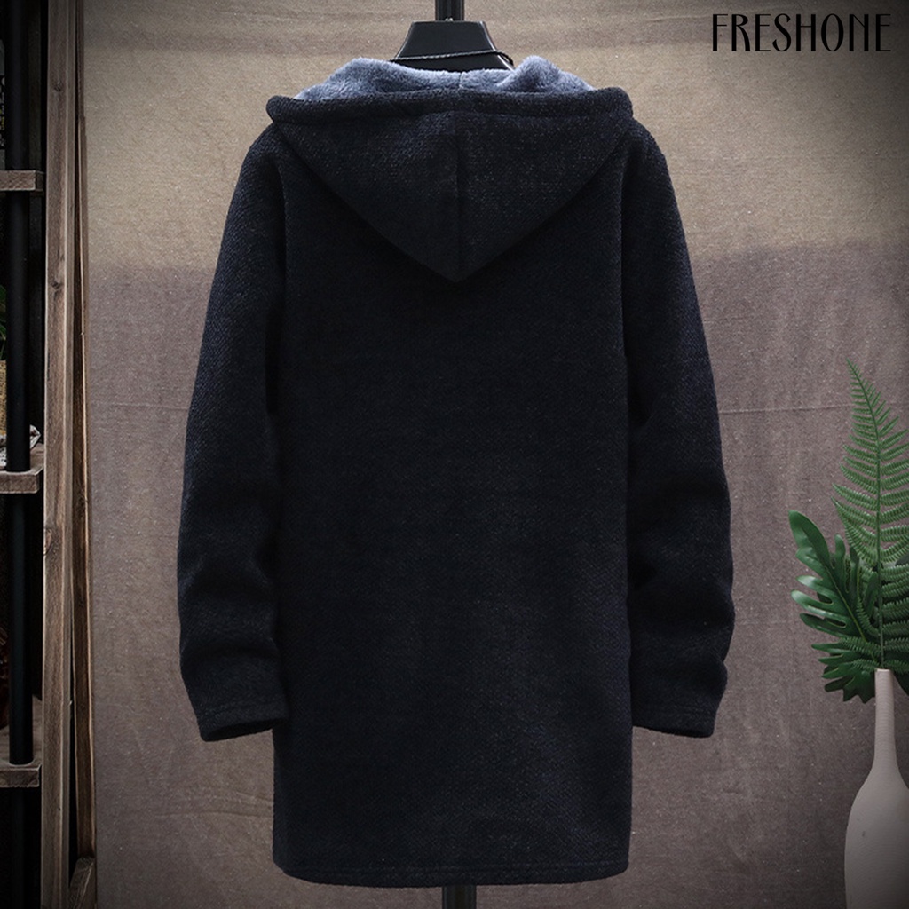 Đàn ông mùa thu đông dài tay áo len lót sang trọng dây kéo áo khoác dệt kim cardigan