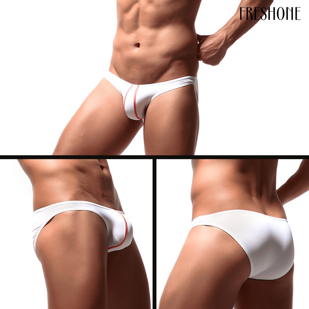 Honeymoon men stripe print u lồi bulge pouch low rise thong briefs đồ lót