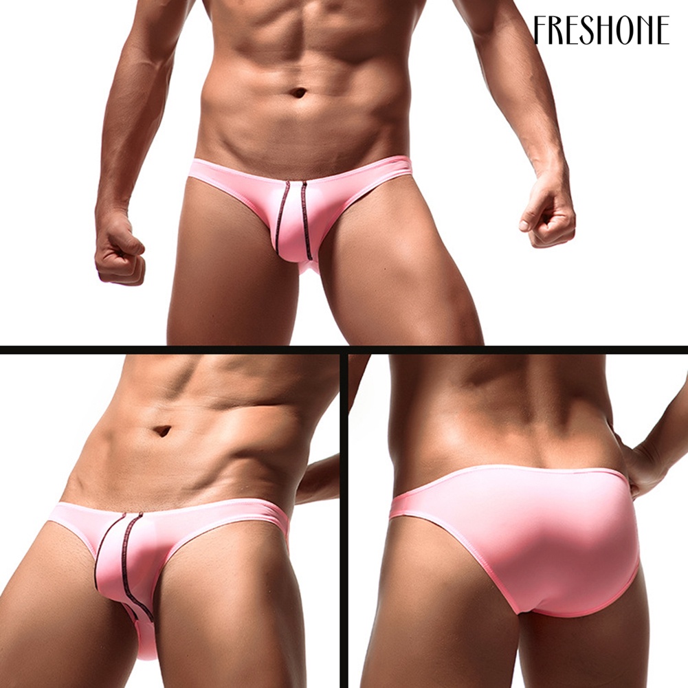Honeymoon men stripe print u lồi bulge pouch low rise thong briefs đồ lót