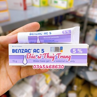 Gel chấm giảm mụn Benzac AC chứa Benzoyl perioxide 5% - 15g