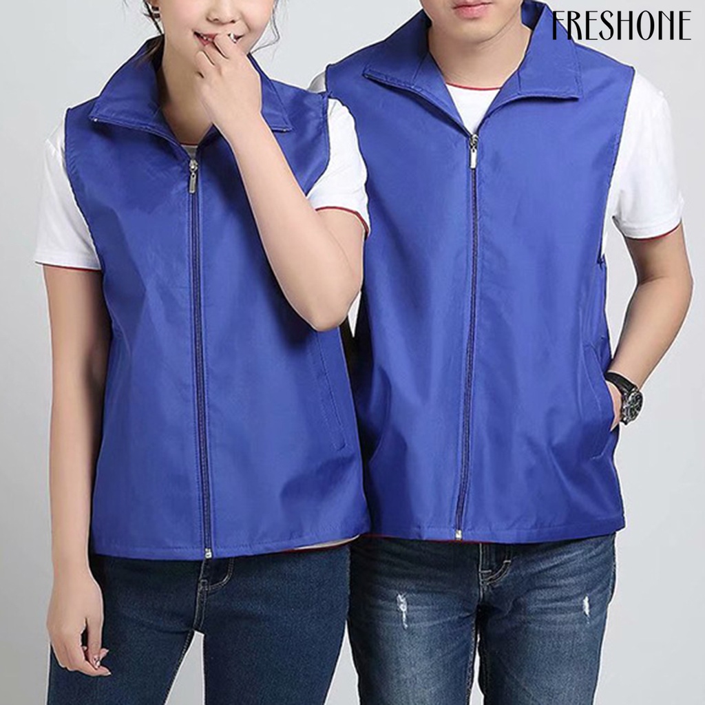 Túi xách tay túi có dây kéo placket lưới lót vest ngoài trời tình nguyện viên màu sáng áo ghi lê mỏng vừa vặn làm việc