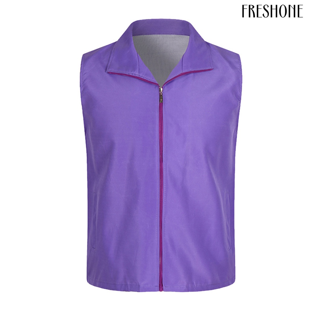 Túi xách tay túi có dây kéo placket lưới lót vest ngoài trời tình nguyện viên màu sáng áo ghi lê mỏng vừa vặn làm việc