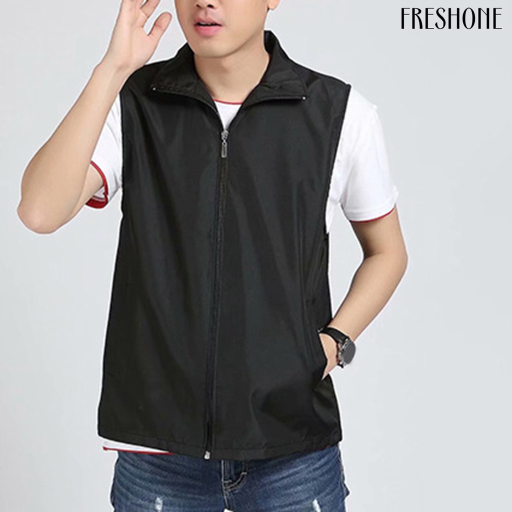 Túi xách tay túi có dây kéo placket lưới lót vest ngoài trời tình nguyện viên màu sáng áo ghi lê mỏng vừa vặn làm việc