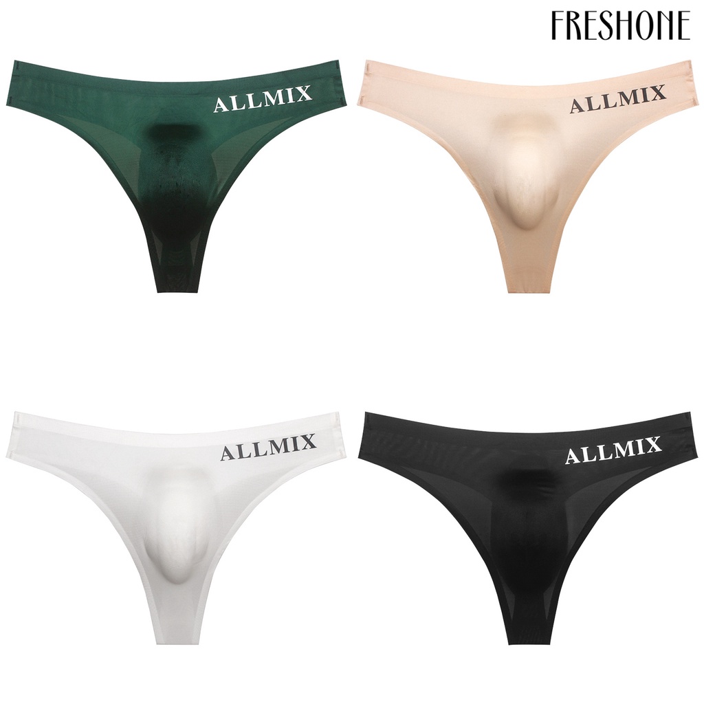 Quần sịp nam có độ đàn hồi cao thiết kế u-pouch siêu mỏng làm khô nhanh màu rắn in chữ trang trí sexy u lồi men thong quần lót cho bé trai