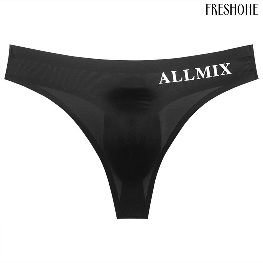 Quần sịp nam có độ đàn hồi cao thiết kế u-pouch siêu mỏng làm khô nhanh màu rắn in chữ trang trí sexy u lồi men thong quần lót cho bé trai