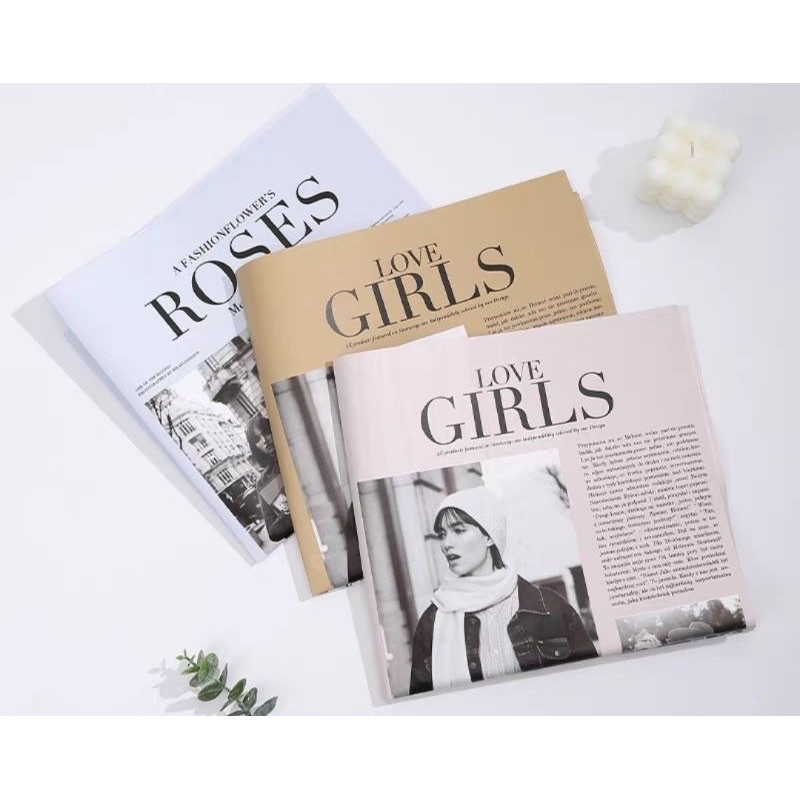 Giấy 2 mặt báo chữ Roses-Girls-Paper