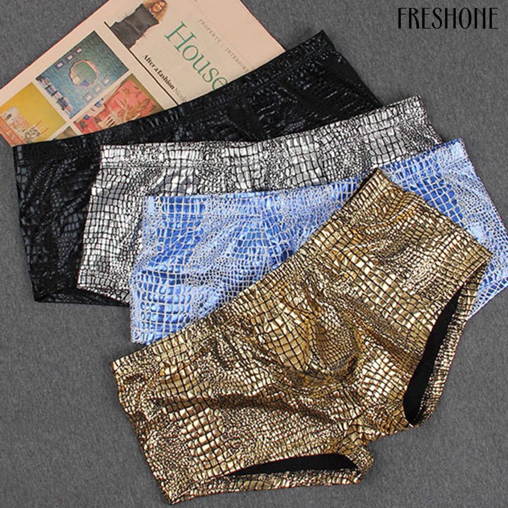 Quần sịp nam họa tiết da rắn skin-friendly polyester low waist quần lót nam dành cho nam