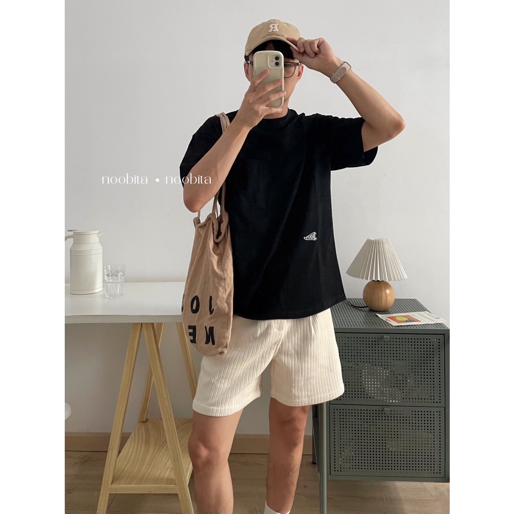 NOOBITA - Áo thun tay ngắn mùa hè vải cotton 230gsm thêu ADEPT 8017