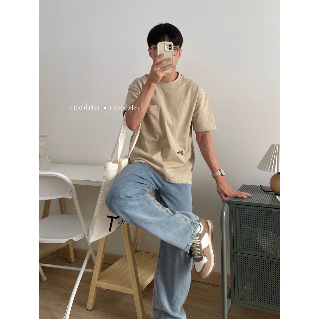 NOOBITA - Áo thun tay ngắn mùa hè vải cotton 230gsm thêu ADEPT 8017