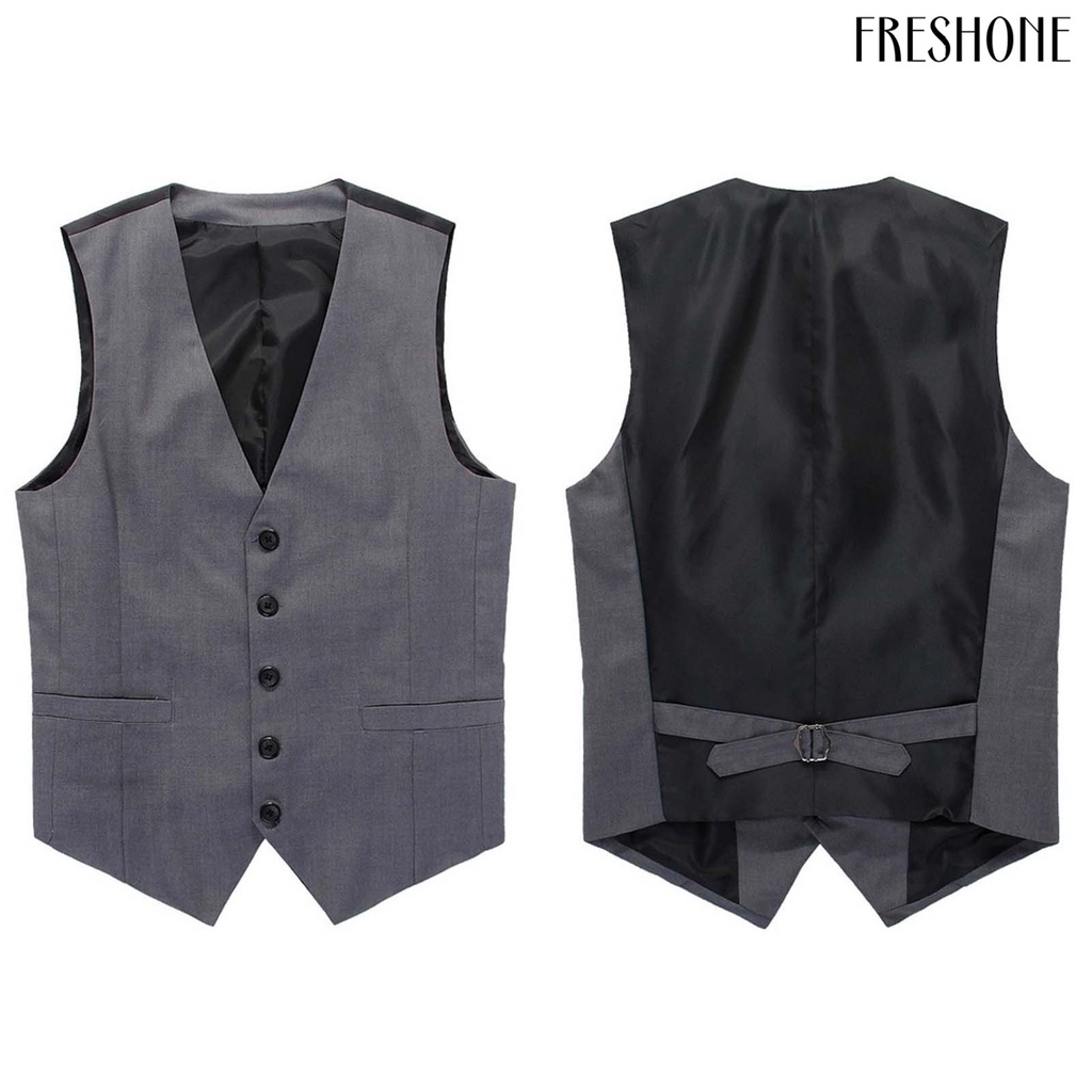 Áo vest công sở nhanh khô nút ghi lê cho nam đi làm