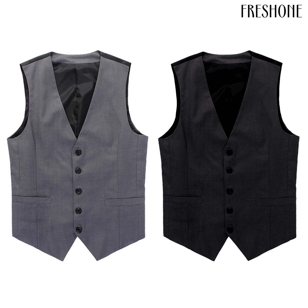 Áo vest công sở nhanh khô nút ghi lê cho nam đi làm