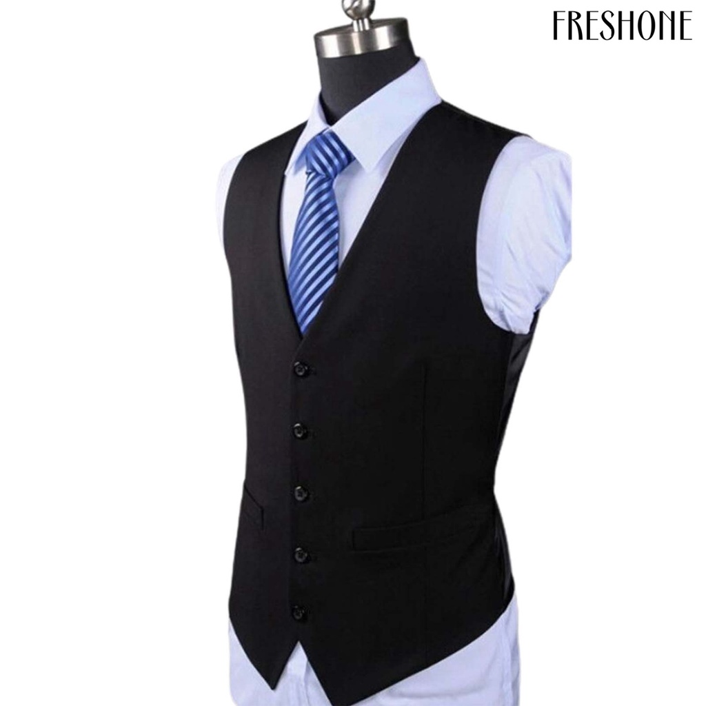 Áo vest công sở nhanh khô nút ghi lê cho nam đi làm