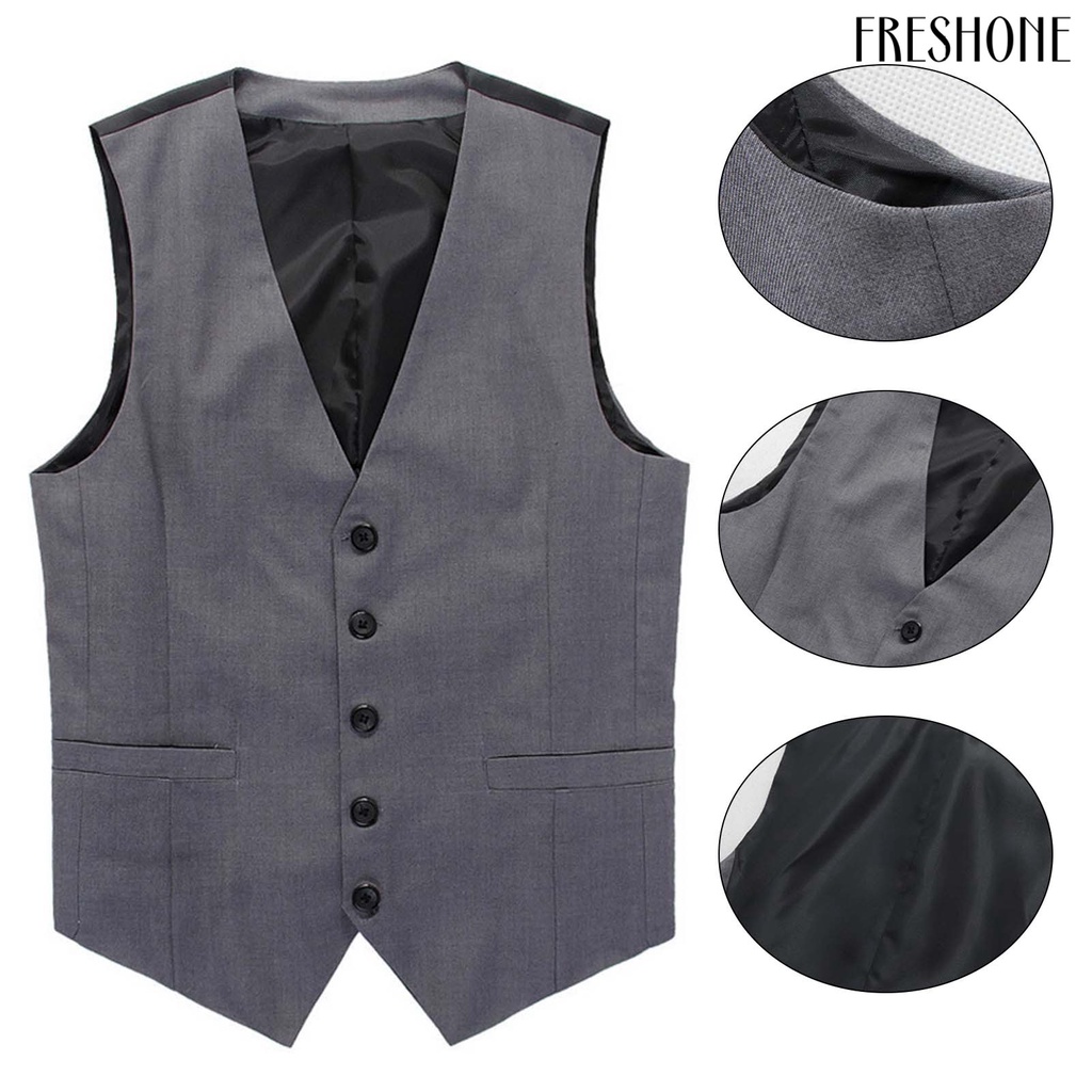 Áo vest công sở nhanh khô nút ghi lê cho nam đi làm