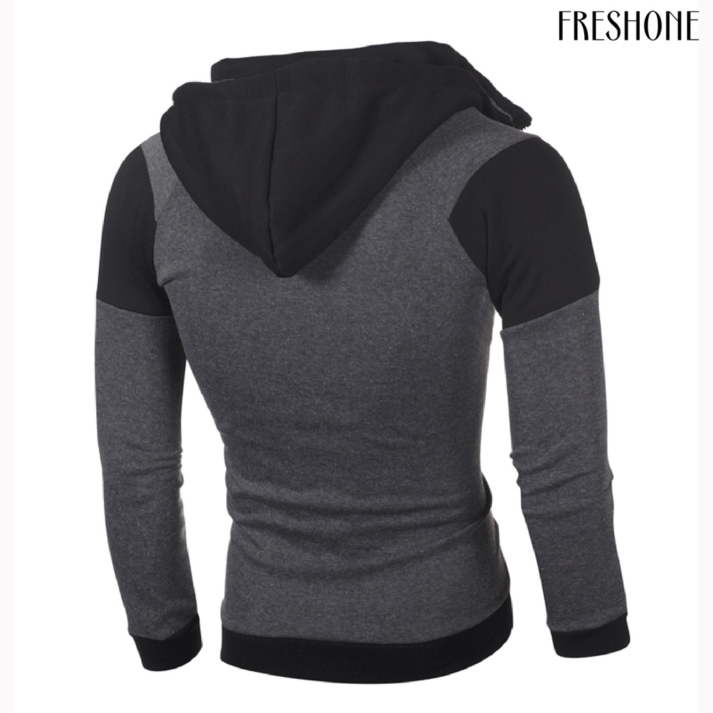 Áo khoác nam tay dài khóa kéo đôi phối màu thời trang