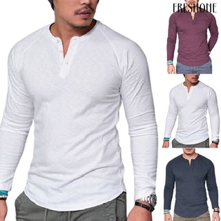 Áo Thun Dài Tay Phối Nút Plus Size Cho Nam