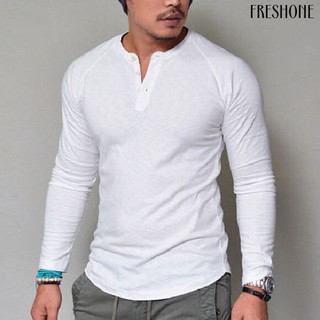 Áo Thun Dài Tay Phối Nút Plus Size Cho Nam