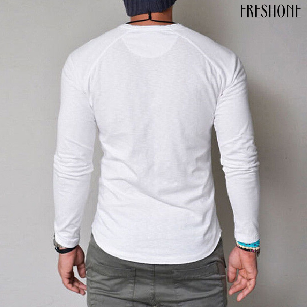 Áo Thun Dài Tay Phối Nút Plus Size Cho Nam