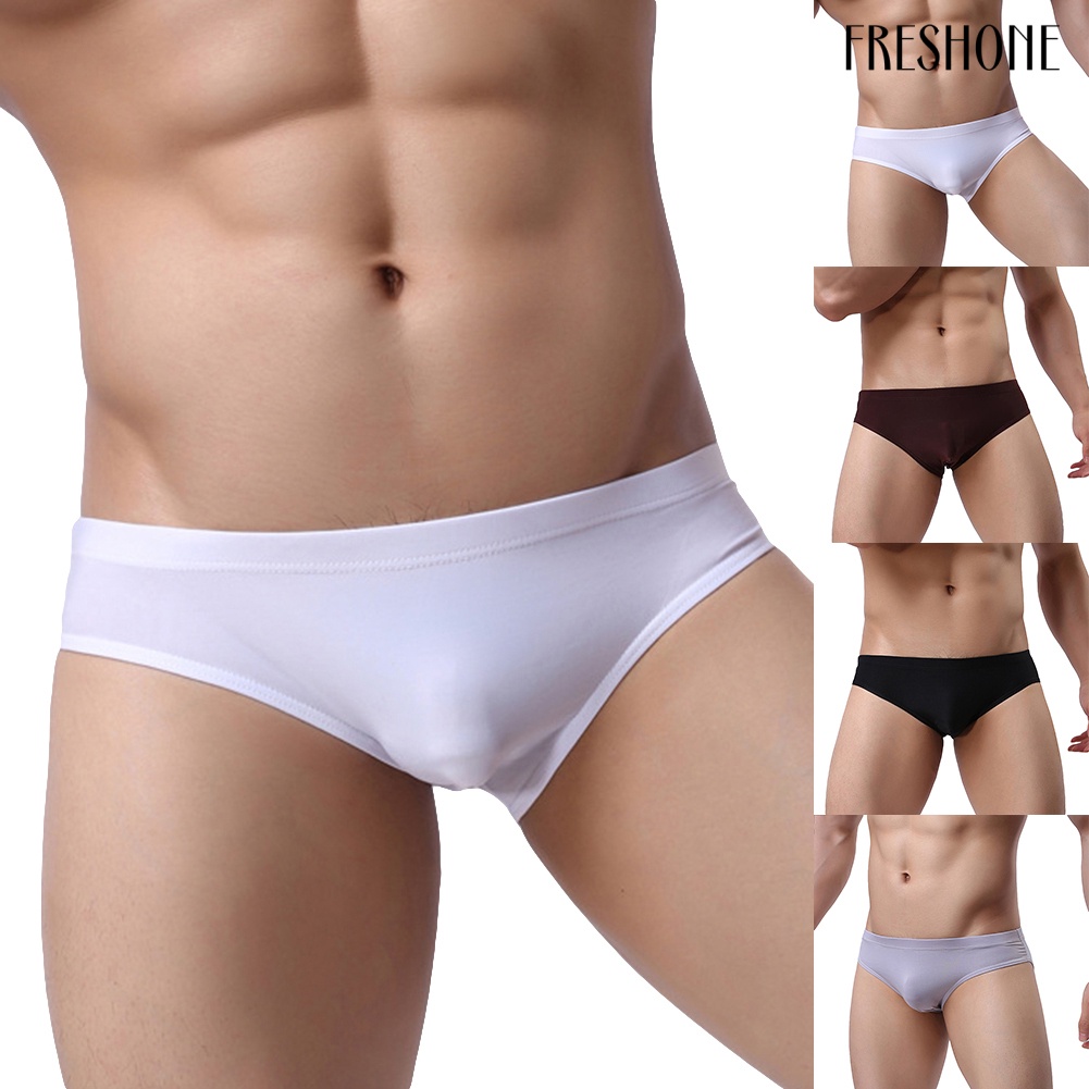 Quần Lót Lụa Lạnh Co Giãn Màu Trơn Gợi Cảm Cho Nam